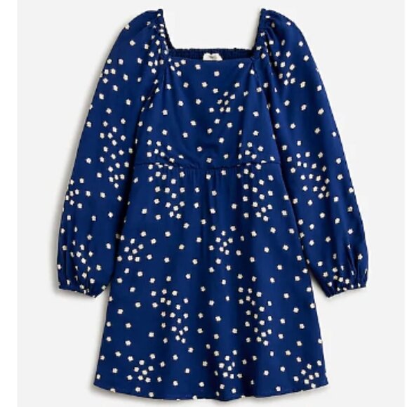 Crewcut Other - J. Crew Crewcuts Girl's Puff-Sleeve Dress  Dark Evening Blue Size 14 NWT